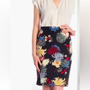 NWT Philosophy Women’s Pencil Straight Skirt Sea Floral, Multicolor Size 10